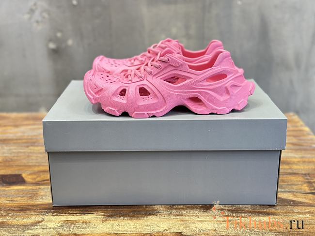 Balenciaga Caged Lace Up Pink Sneaker - 1