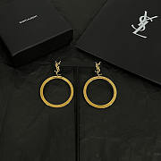 YSL Cassander Pendant Hoop Earrings - 1