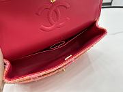 Chanel Medium Flap Bag Tweed Gold Orange Pink 25cm - 6