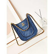 Chanel Hobo Handbag Washed Denim 24x22x6cm - 1