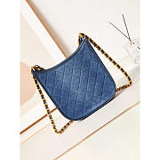 Chanel Hobo Handbag Washed Denim 24x22x6cm - 5