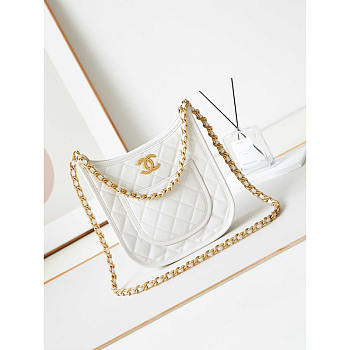 Chanel Hobo Handbag Washed White 24x22x6cm