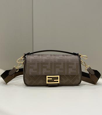 Fendi Baguette Shoulder Bag Brown 27x6x14cm