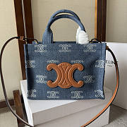 Celine Small Cabas Thais Denim Calfskin 25.5x18.5x12cm - 1