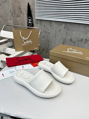 Christian Louboutin White Slides