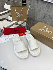 Christian Louboutin White Slides - 3