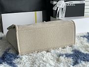 Chanel Shopping Tote Canvas White Handle 38x22x13cm - 3