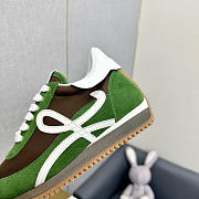 Loewe Flow Runner In Nylon And Suede Green Shoes - 5