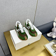 Loewe Flow Runner In Nylon And Suede Green Shoes - 4