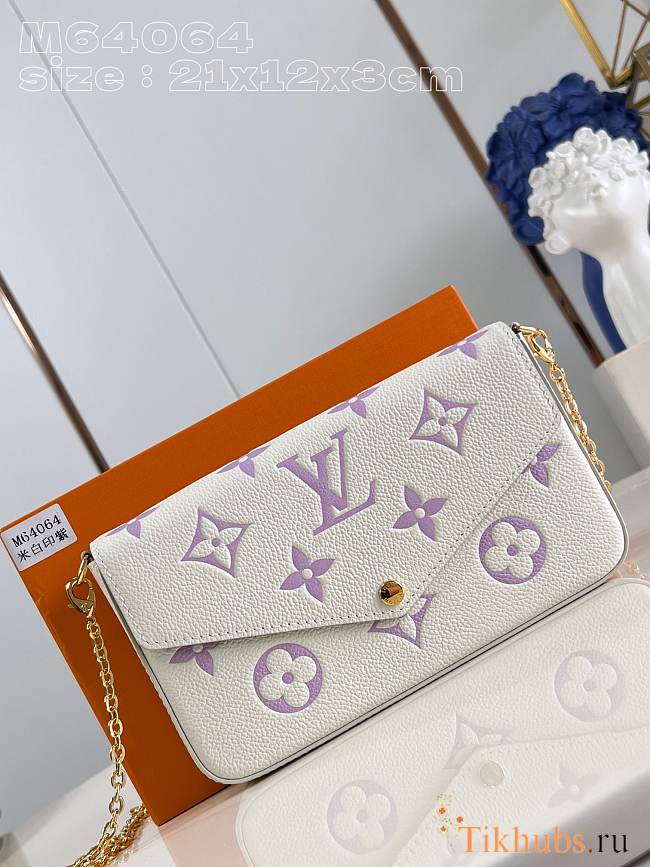 Louis Vuitton LV Félicie Pochette White Purple 21x12x3cm - 1