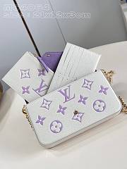 Louis Vuitton LV Félicie Pochette White Purple 21x12x3cm - 4