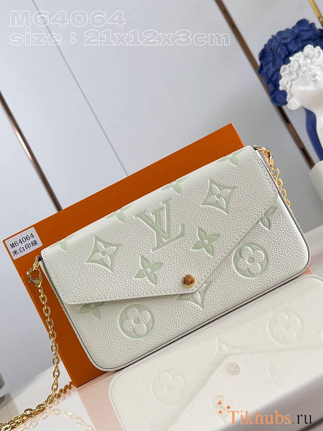 Louis Vuitton LV Félicie Pochette White Green 21x12x3cm - 1