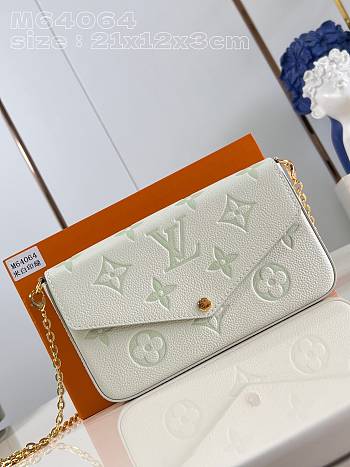 Louis Vuitton LV Félicie Pochette White Green 21x12x3cm