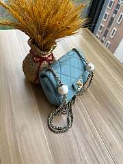 Chanel 24s Mini Flap Bag Blue Lambskin 17x11.5x5cm - 5