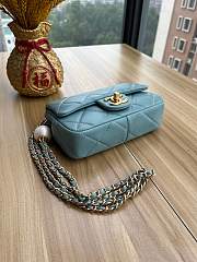 Chanel 24s Mini Flap Bag Blue Lambskin 17x11.5x5cm - 2