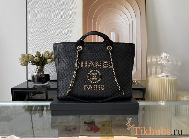 Chanel Shopping Tote Bag Black 39x20x29cm - 1