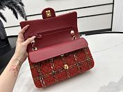 Chanel Medium Flap Bag Tweed Red 25cm - 4