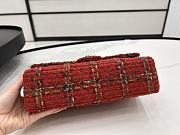 Chanel Medium Flap Bag Tweed Red 25cm - 3