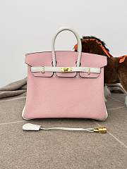 Hermes Birkin 25 Bag Pink White Gold 25cm - 1