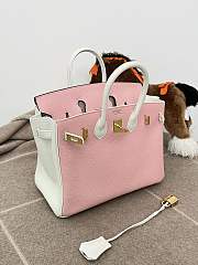 Hermes Birkin 25 Bag Pink White Gold 25cm - 4