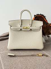 Hermes Birkin 25 Bag White Gold Togo 25cm - 1