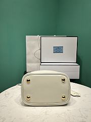 Prada Panier Leather Mini Bag Cut Out Motif White 18x17x10.5cm - 3