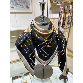 Chanel Square Scarf in Black 90x90cm