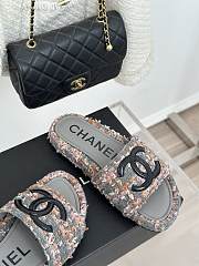 Chanel Tweed Slides - 3