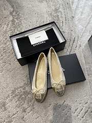 Chanel Ballerina Flat Tweed Gold - 3