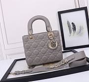 Dior Small Lady Bag Grey Gold 20cm - 1