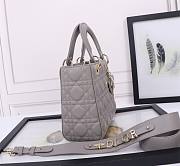 Dior Small Lady Bag Grey Gold 20cm - 5