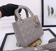 Dior Small Lady Bag Grey Gold 20cm - 3