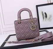 Dior Small Lady Bag Dark Purple 20cm - 1