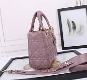 Dior Small Lady Bag Dark Purple 20cm - 5