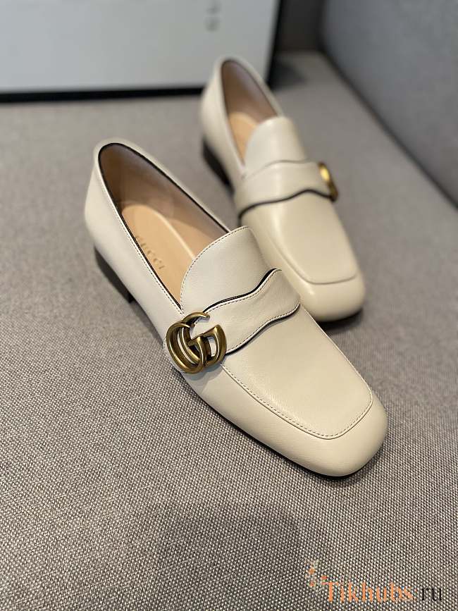 Gucci Leather Loafer Double G White - 1