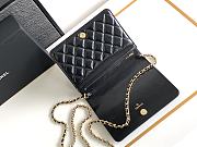 Chanel Flap Bag Black Lambskin Gold 18.5x14.5cm - 5