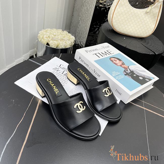 Chanel Black Sandal Heel 4cm - 1