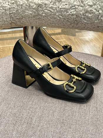 Gucci High Black Heel Mary Jane Pumps 9cm