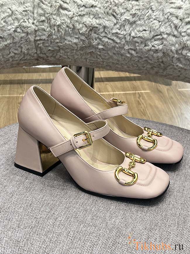 Gucci High Pink Heel Mary Jane Pumps 9cm - 1