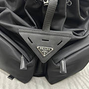 Prada Re-Nylon Leather-trimmed Backpack Black 42x38x18cm - 6