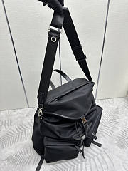 Prada Re-Nylon Leather-trimmed Backpack Black 42x38x18cm - 2