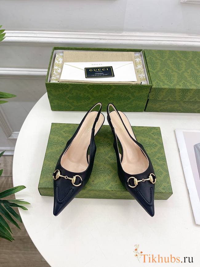 Gucci 45mm Black Slingback Pumps - 1