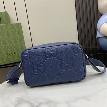 Gucci Jumbo GG Shoulder Bag Blue 26x17x9cm