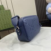 Gucci Jumbo GG Shoulder Bag Blue 26x17x9cm - 6