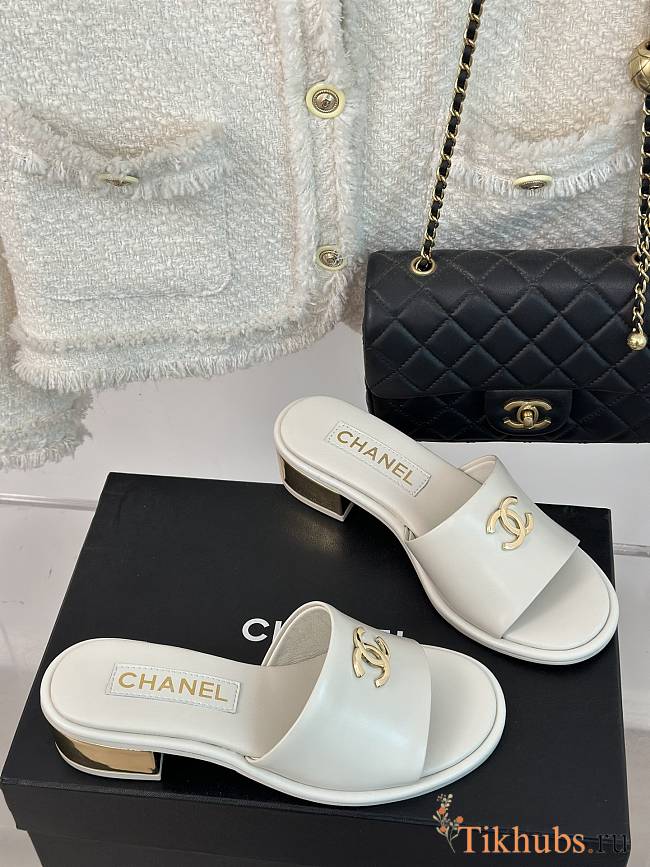 Chanel White Sandal Heel 4cm - 1