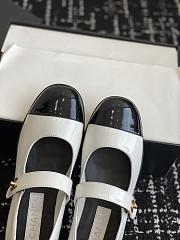 Chanel Ballerina Flat White Black Patent - 3