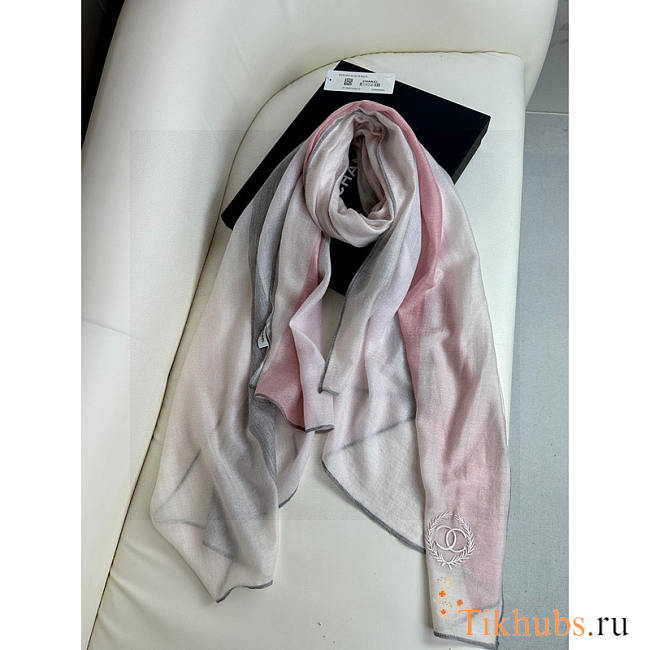 Chanel Cashmere Scarf Pink 100x200cm - 1