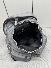 Prada Re-Nylon Leather-trimmed Backpack Grey 42x38x18cm - 4