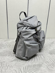 Prada Re-Nylon Leather-trimmed Backpack Grey 42x38x18cm - 2