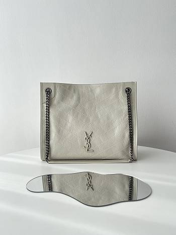 YSL Niki Medium Tote Bag In Nero White 33x27x11.5cm